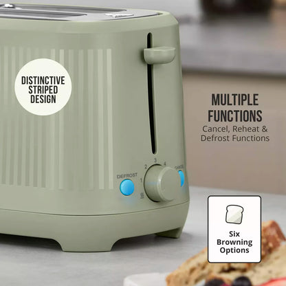 Swan Linea Electric Kettle & 2 Slice Toaster Kitchen Set (Sage Green)