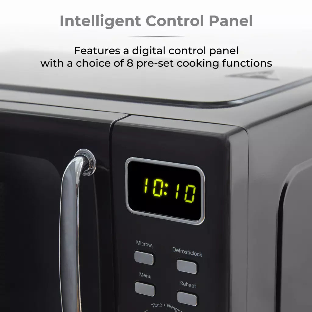 Tower Solitaire Kettle, 2 Slice Toaster & Microwave Kitchen Set (Black)