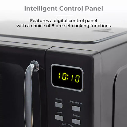 Tower Solitaire Kettle, 2 Slice Toaster & Microwave Kitchen Set (Black)