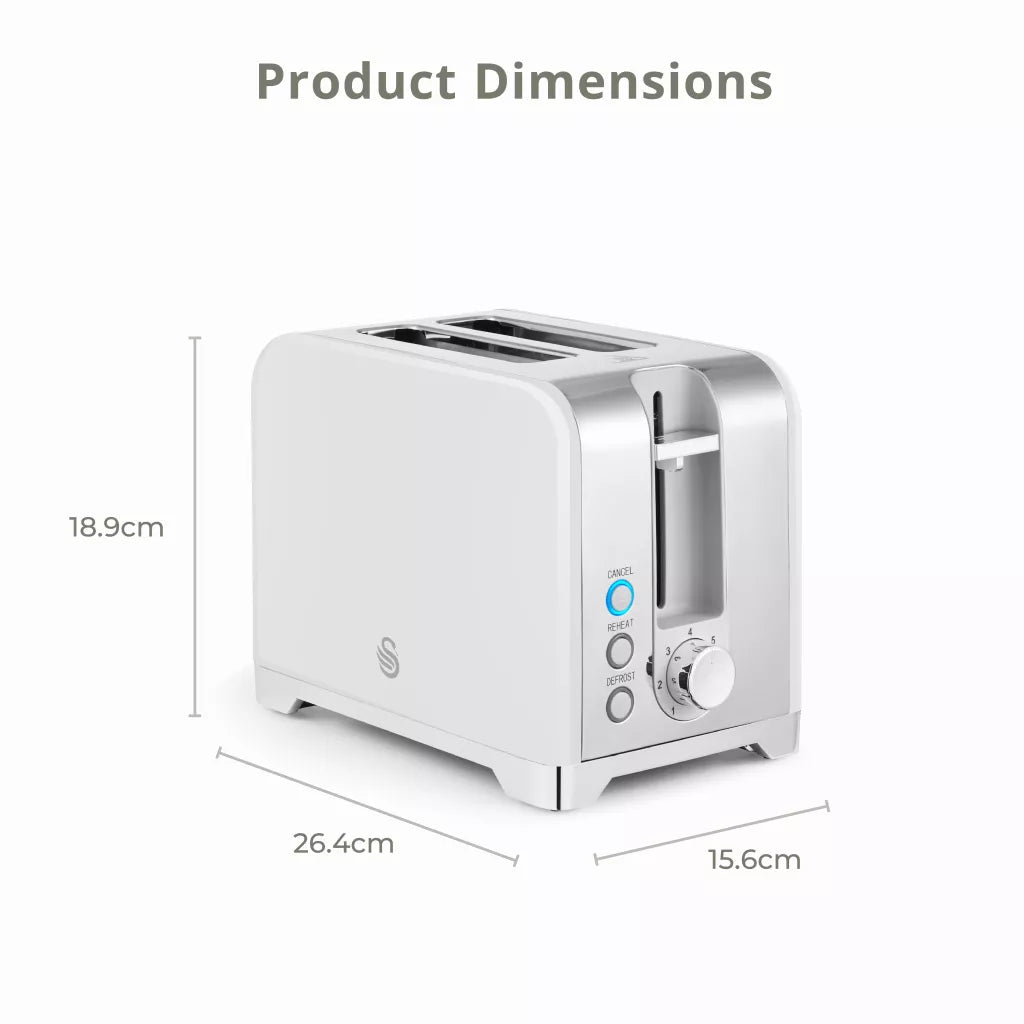 Swan Solace Jug Kettle, 2 Slice Toaster & Microwave Kitchen Set (White)