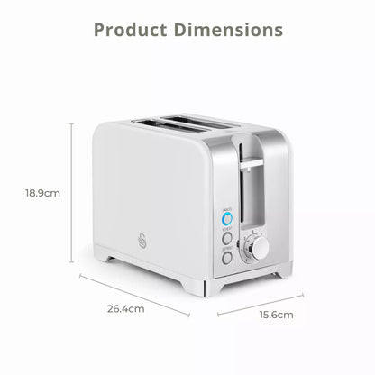Swan Solace Jug Kettle, 2 Slice Toaster & Microwave Kitchen Set (White)