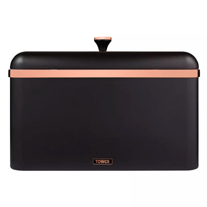 Tower Cavaletto Jug Kettle, 2 Slice Toaster, Canisters & Bread Bin (Black)