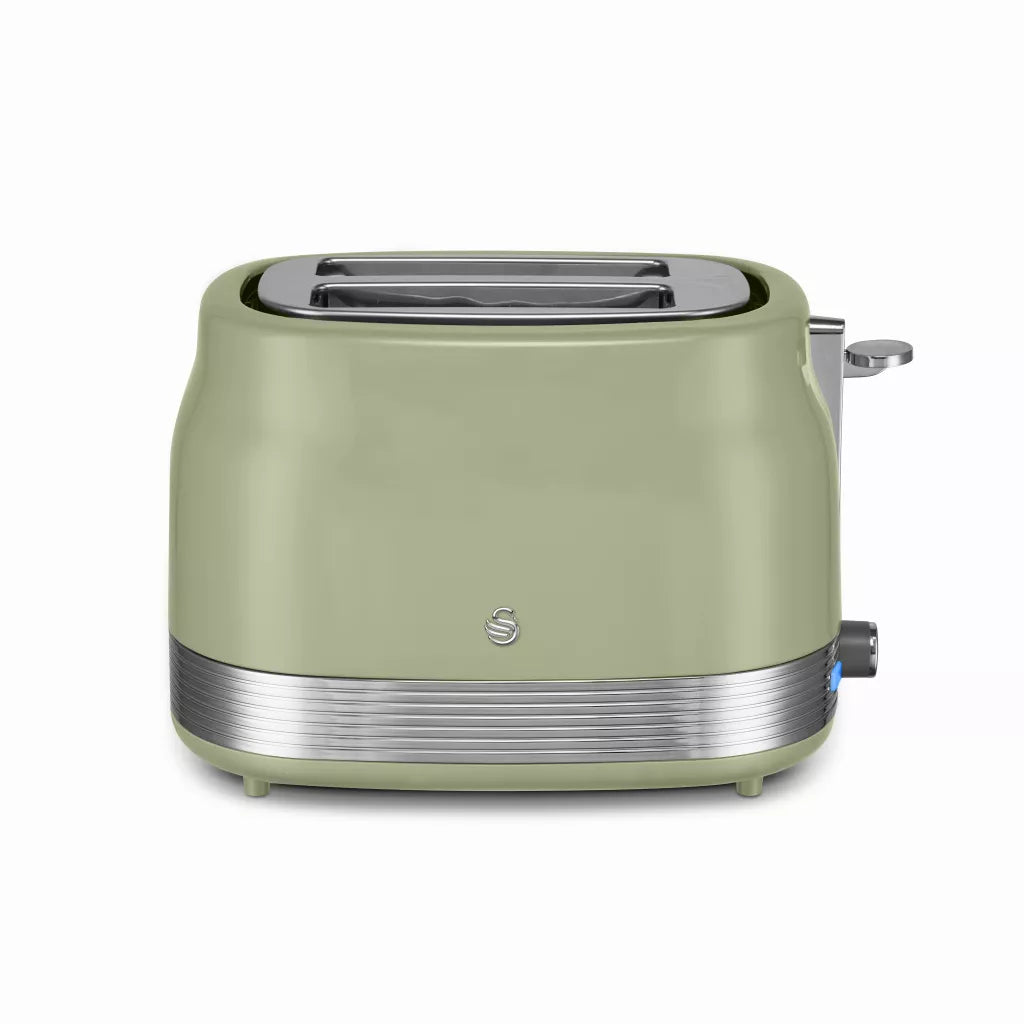 Swan Swan Retro Jug Kettle, 2 Slice Toaster & Canisters Kitchen Set (Green)