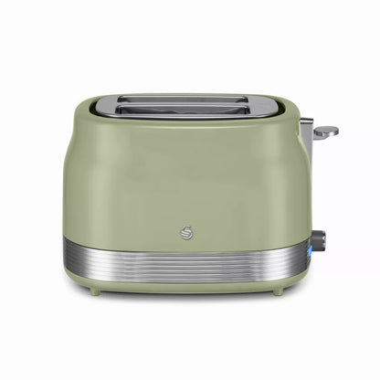 Swan Swan Retro Jug Kettle, 2 Slice Toaster & Canisters Kitchen Set (Green)