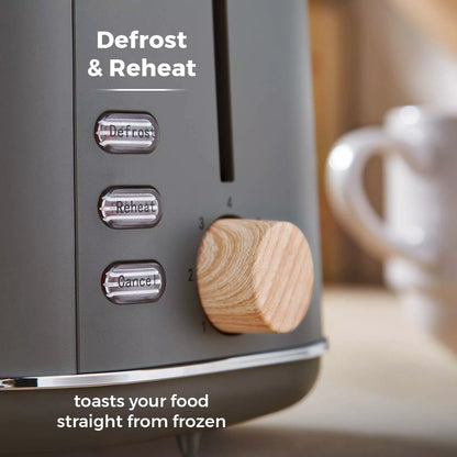 Tower Tower Scandi Kettle & 2 Slice Toaster Kitchen Set (Dark Grey)