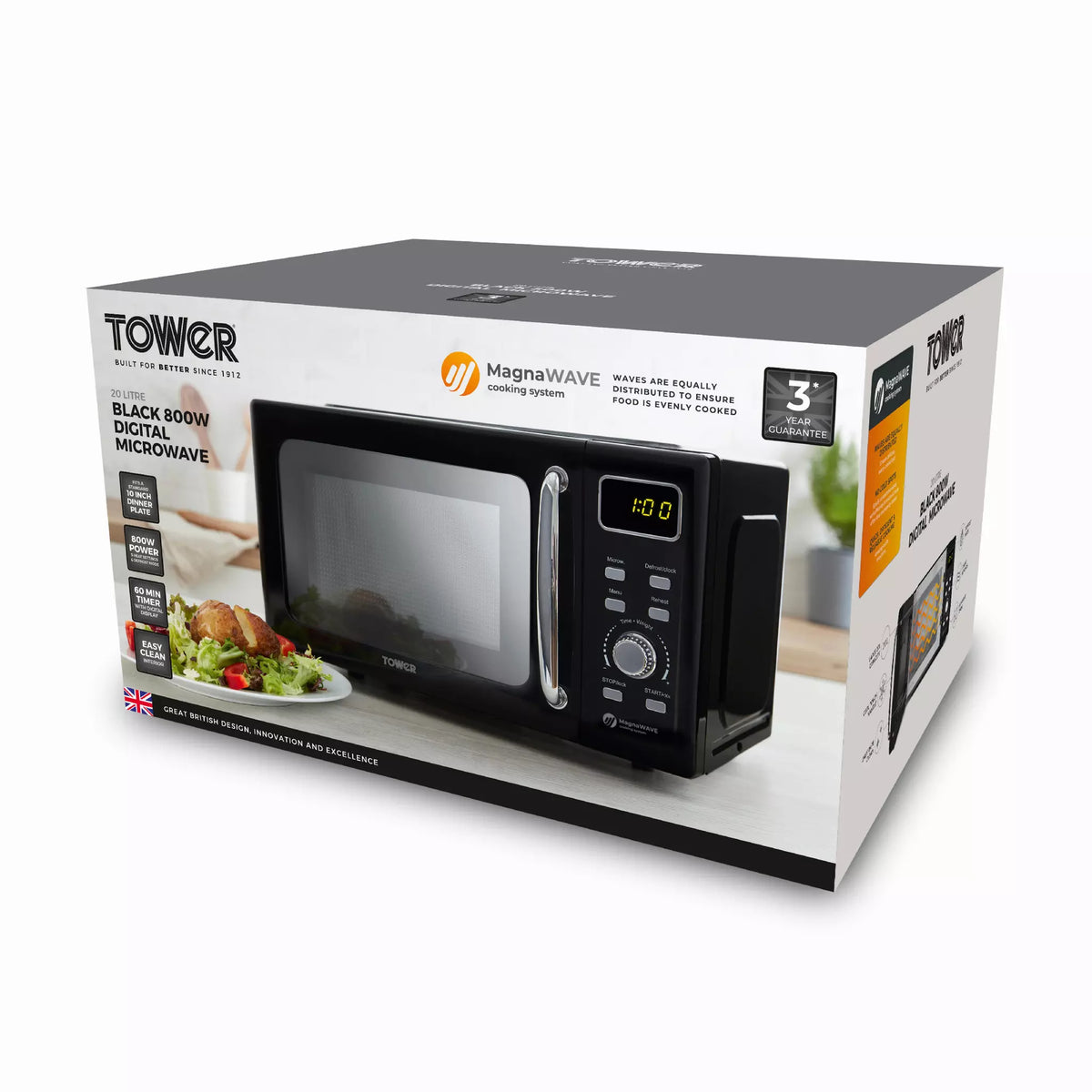 Tower Tower 20 Litre 800W Digital Microwave T24041BLK (Black)