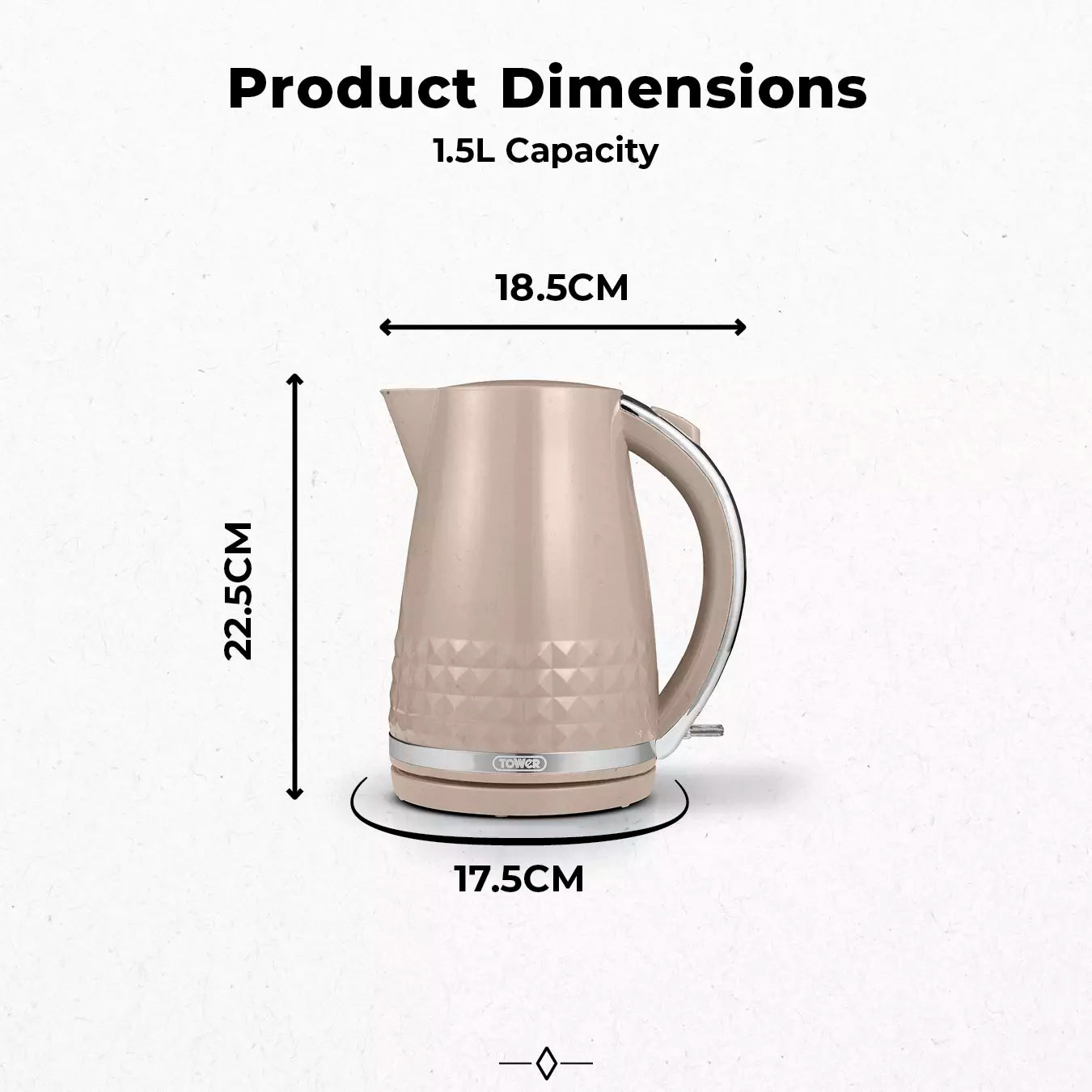 Tower Tower Solitaire Kettle & 2 Slice Toaster Kitchen Set (Latte)
