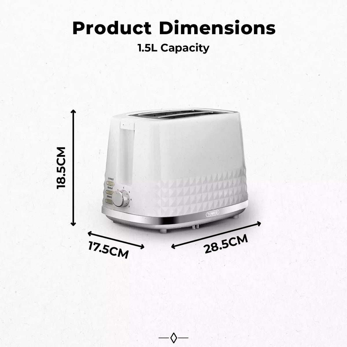 Tower Tower Solitaire Kettle, 2 Slice Toaster, Bread Bin & Canisters Kitchen Set (White)