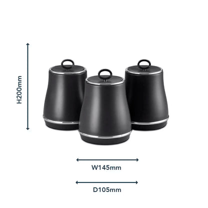 Tower Tower Renaissance Bread Bin & Canisters Kitchen Storage Set (Black)