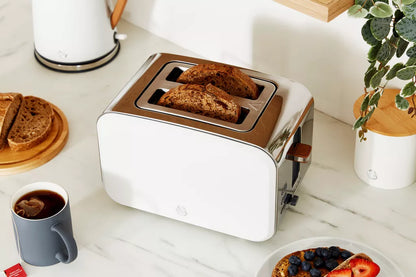 Swan Nordic Jug Kettle, 2 Slice Toaster & Microwave Kitchen Set (Cotton White)