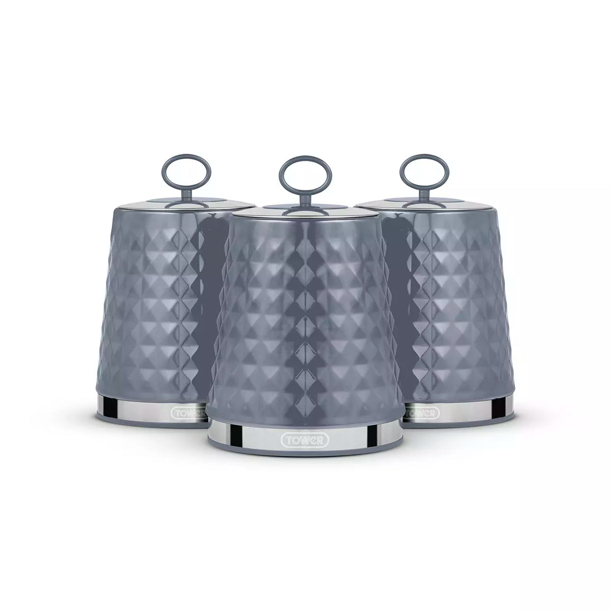Tower Tower Solitaire Bread Bin & Canisters Kitchen Storage Set (Grey)