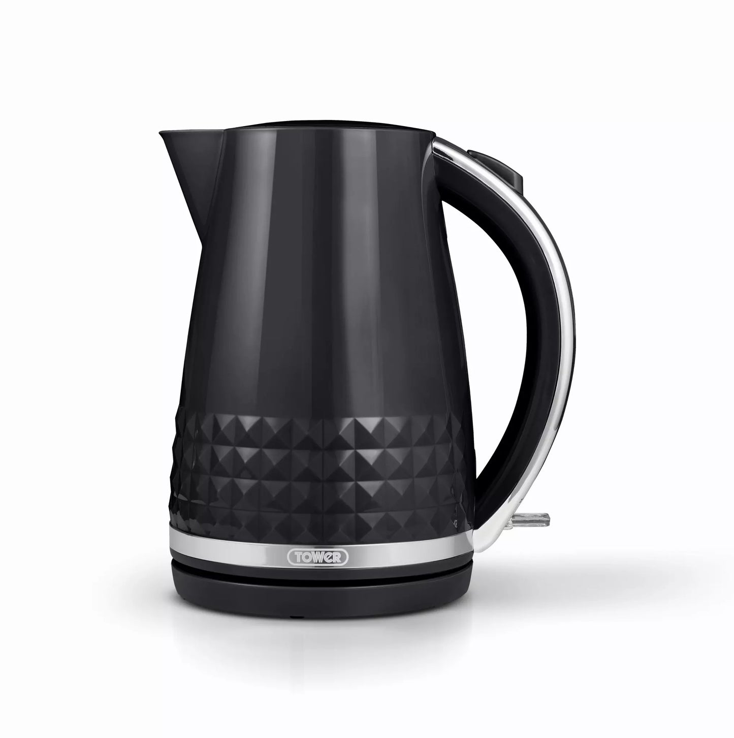 Tower Tower Solitaire Jug Kettle, 2 Slice Toaster, Bread Bin & Canisters Kitchen Set (Black)