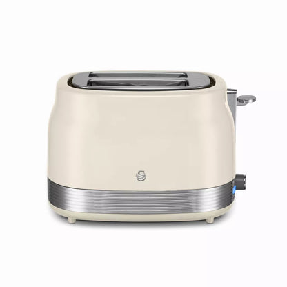 Swan Swan Retro Jug Kettle & 2 Slice Toaster Kitchen Set (Chantilly Cream)