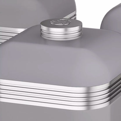 Swan Retro Pyramid Kettle, 4 Slice Toaster & Canisters Kitchen Set (Grey) Kitchen Sets