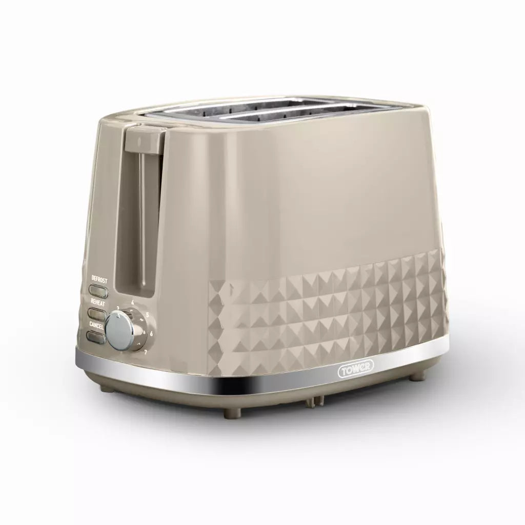 Tower Tower Solitaire Kettle & 2 Slice Toaster Kitchen Set (Latte)