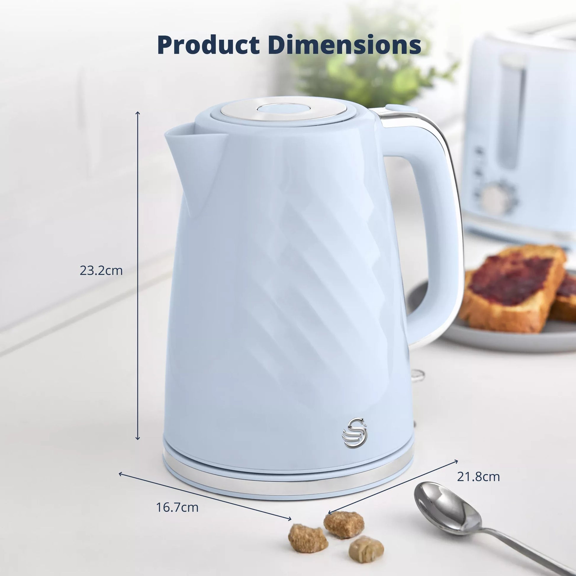 Swan 1.7L Textured Windsor Kettle SK14611BLU (Midnight Blue)
