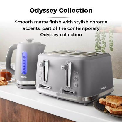 Tower Odyssey 4 Slice Toaster Grey/Silver T20071GB