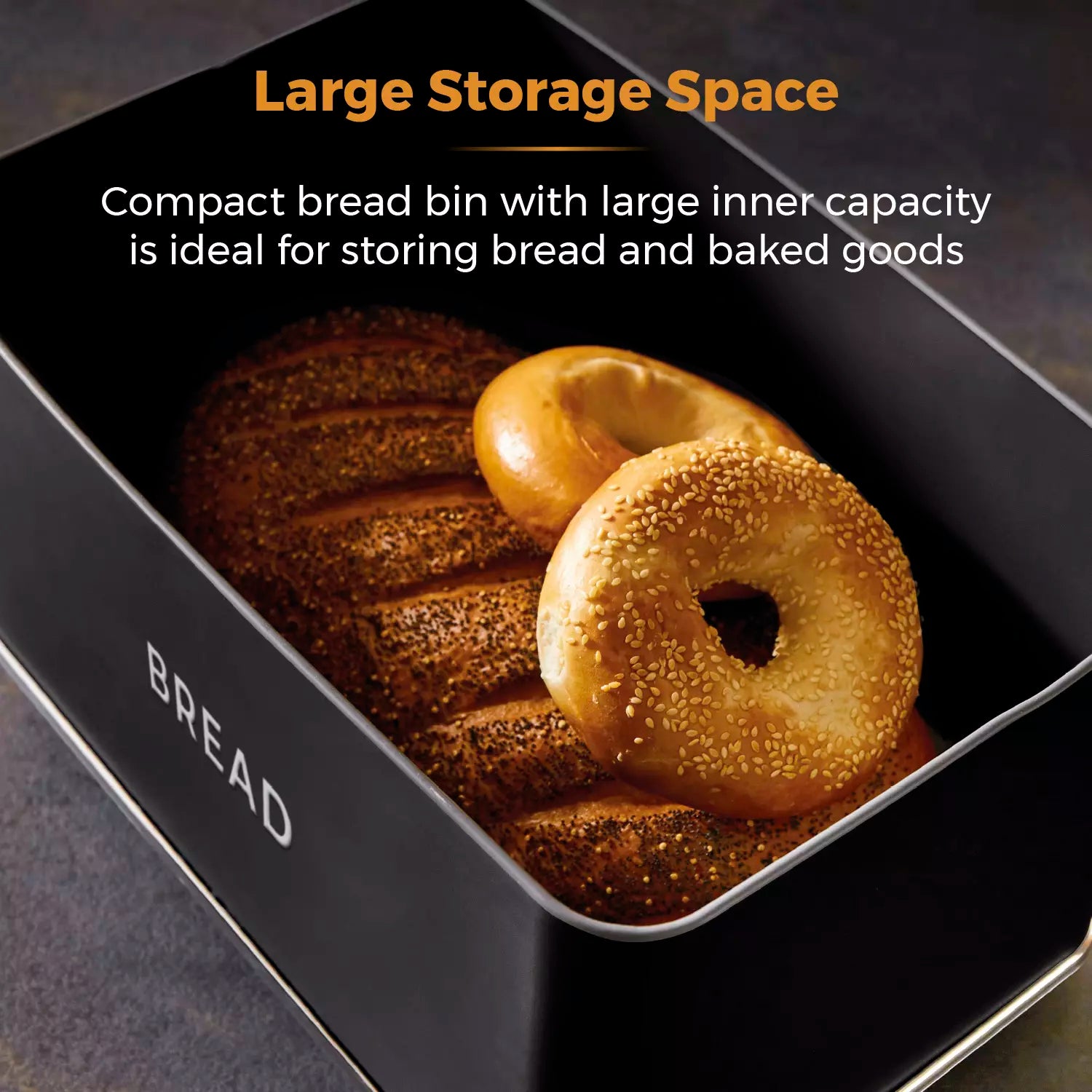 Tower Tower Renaissance Bread Bin & Canisters Kitchen Storage Set (Black)