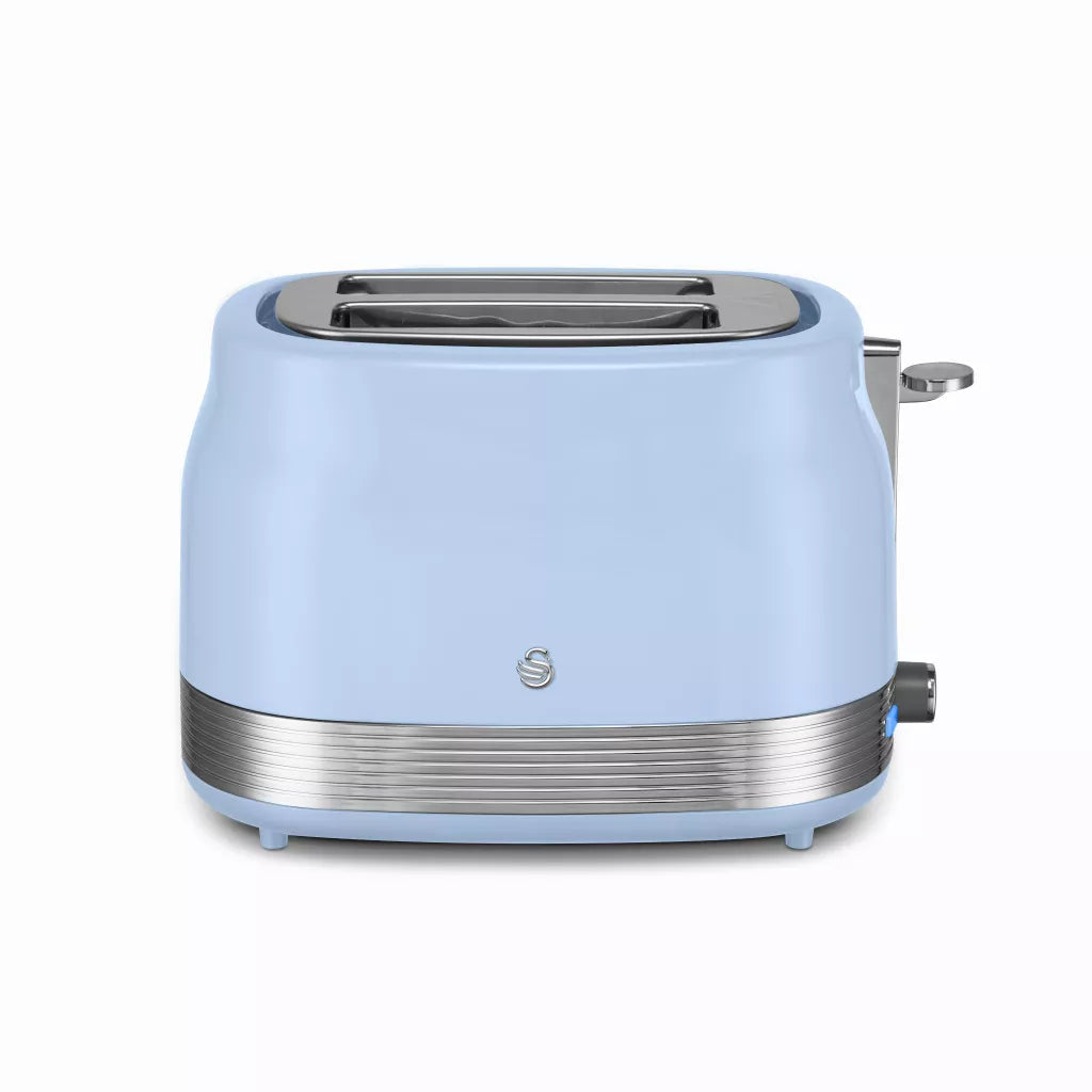 Swan Retro Jug Kettle, 2 Slice Toaster & Canisters Kitchen Set (Blue)