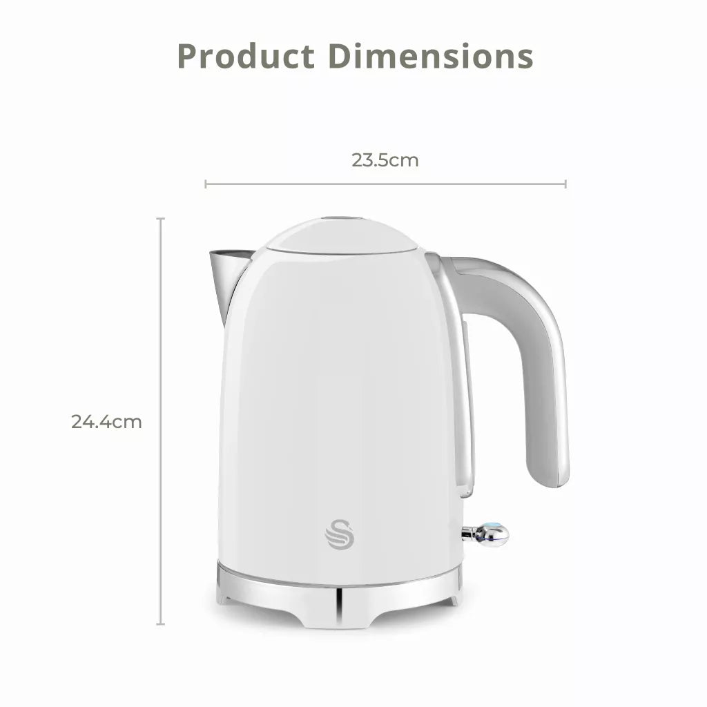 Swan Solace Jug Kettle, 2 Slice Toaster & Microwave Kitchen Set (White)