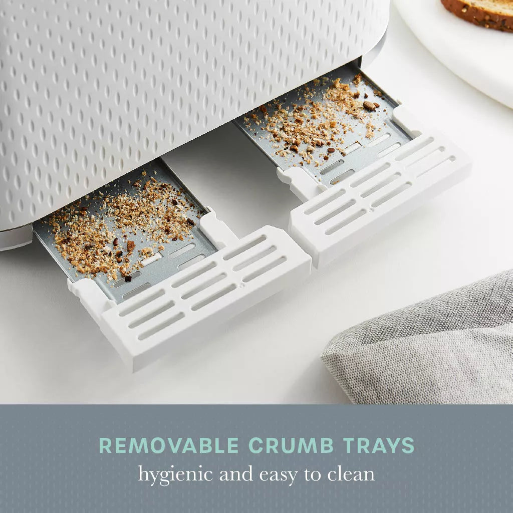 Swan Elegance Jug Kettle, 4 Slice Toaster & Microwave Kitchen Set (White)