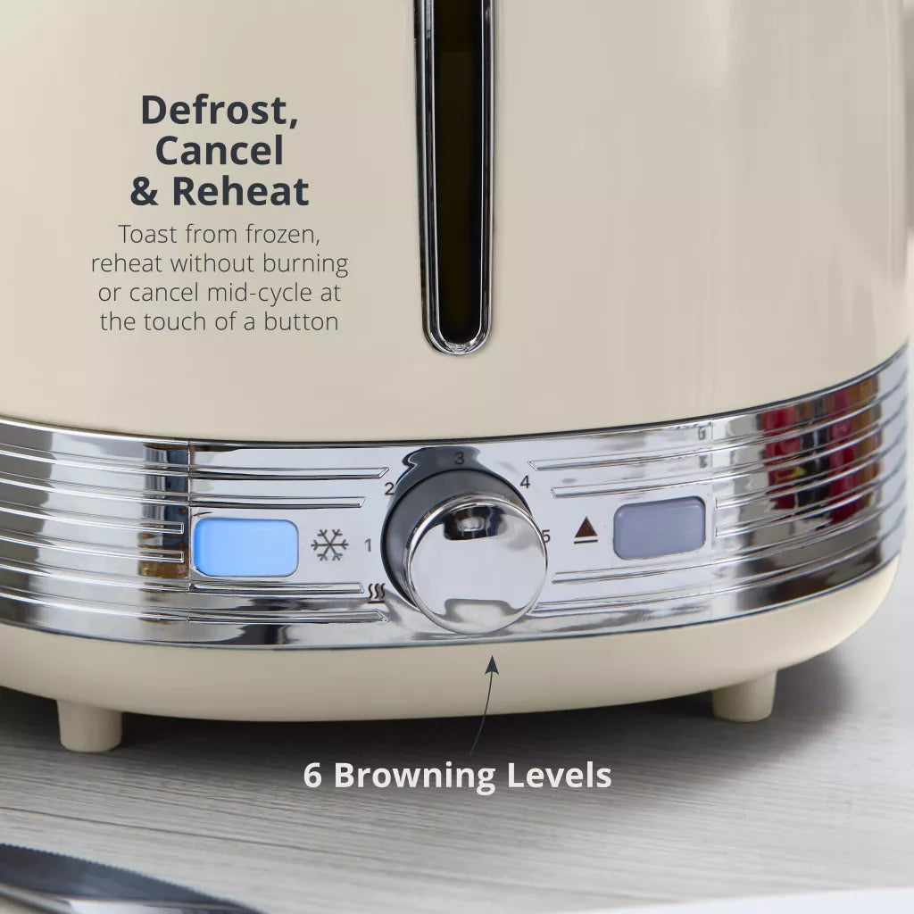 Swan Swan Retro Jug Kettle & 2 Slice Toaster Kitchen Set (Chantilly Cream)