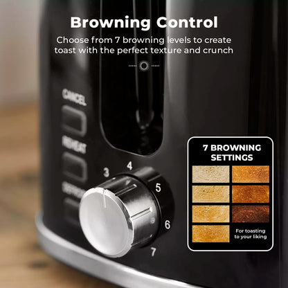 Tower Sonar Kettle, 2 Slice Toaster & Microwave Kitchen Set (Black)