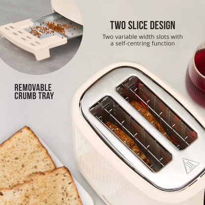 Swan Linea Electric Kettle & 2 Slice Toaster Kitchen Set (Chantilly Cream)