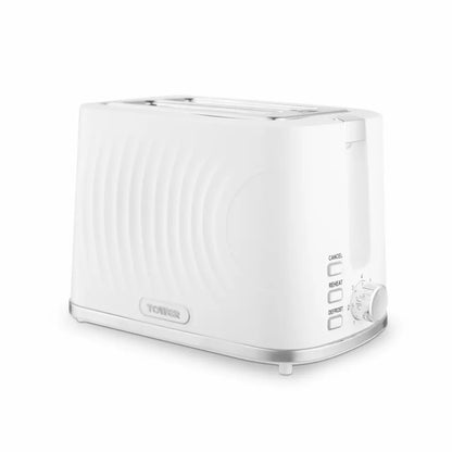 Tower Sonar Kettle, 2 Slice Toaster & Microwave Kitchen Set (White)