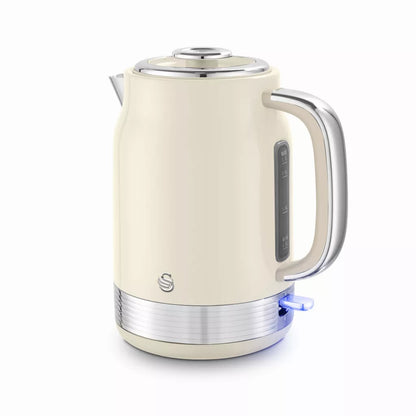 Swan Swan Retro Jug Kettle & 4 Slice Toaster Kitchen Set (Chantilly Cream)