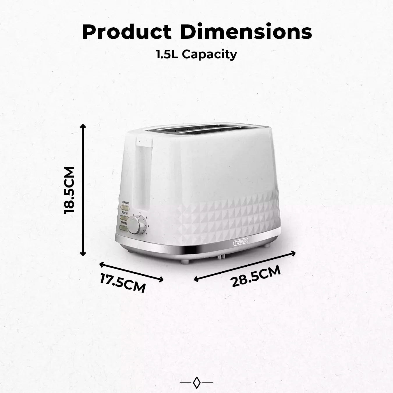 Tower Solitaire Kettle, 2 Slice Toaster & Microwave Kitchen Set (White)