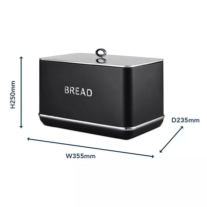 Tower Tower Renaissance Bread Bin & Canisters Kitchen Storage Set (Black)