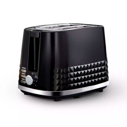 Tower Solitaire Kettle, 2 Slice Toaster & Microwave Kitchen Set (Black)