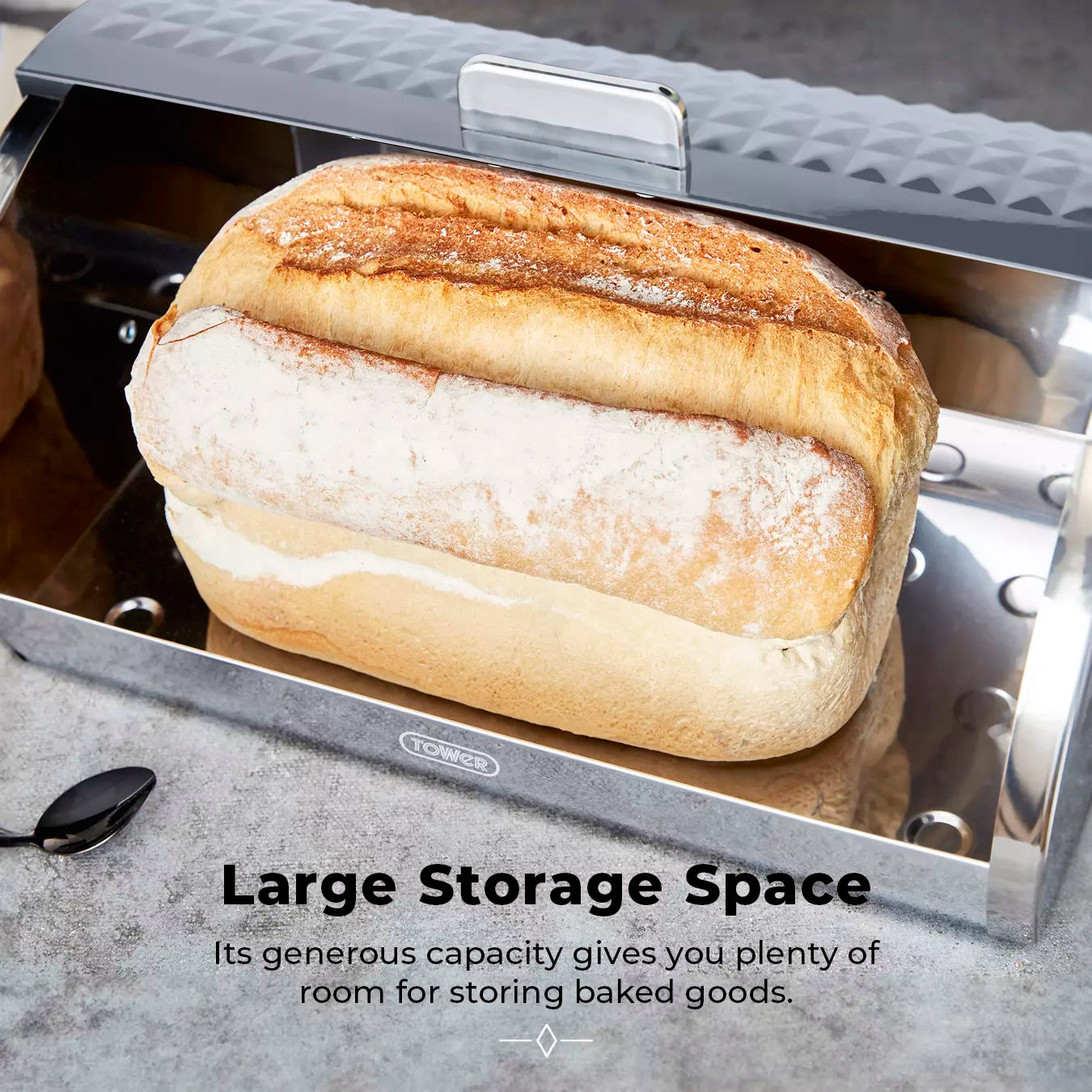 Tower Tower Solitaire Bread Bin & Canisters Kitchen Storage Set (Grey)