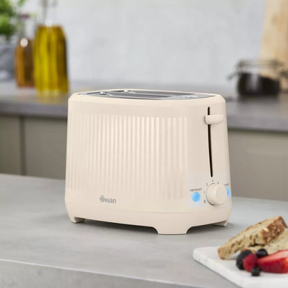 Swan Linea Electric Kettle & 2 Slice Toaster Kitchen Set (Chantilly Cream)