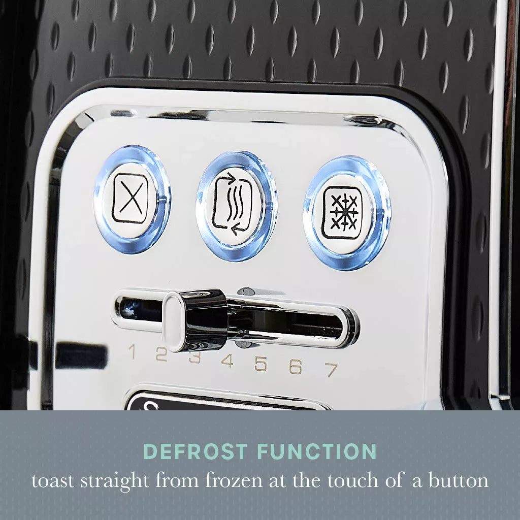 Swan Elegance Jug Kettle, 4 Slice Toaster & Microwave Kitchen Set (Black)