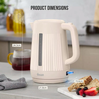 Swan Linea Electric Kettle & 2 Slice Toaster Kitchen Set (Chantilly Cream)