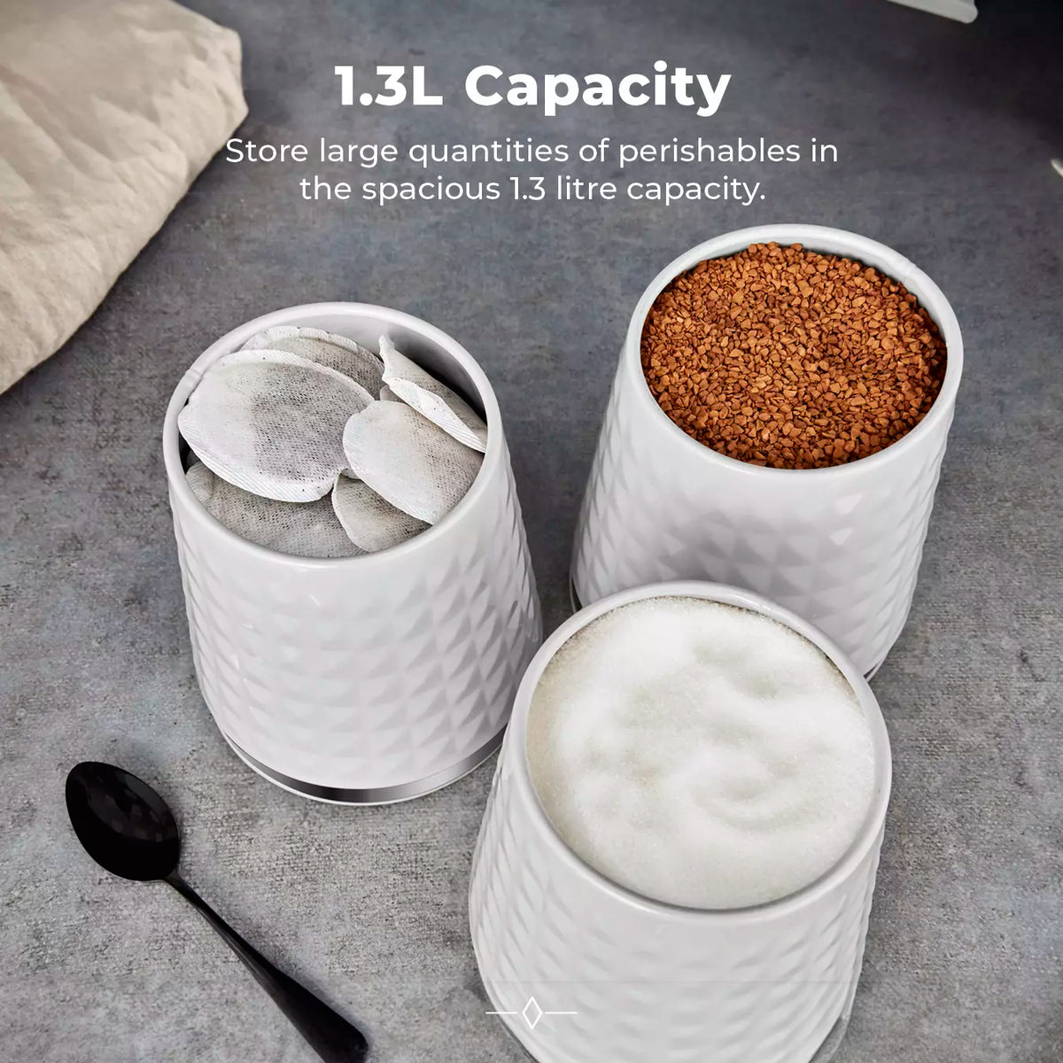 Tower Tower Solitaire Bread Bin & Canister Kitchen Storage Set (White)