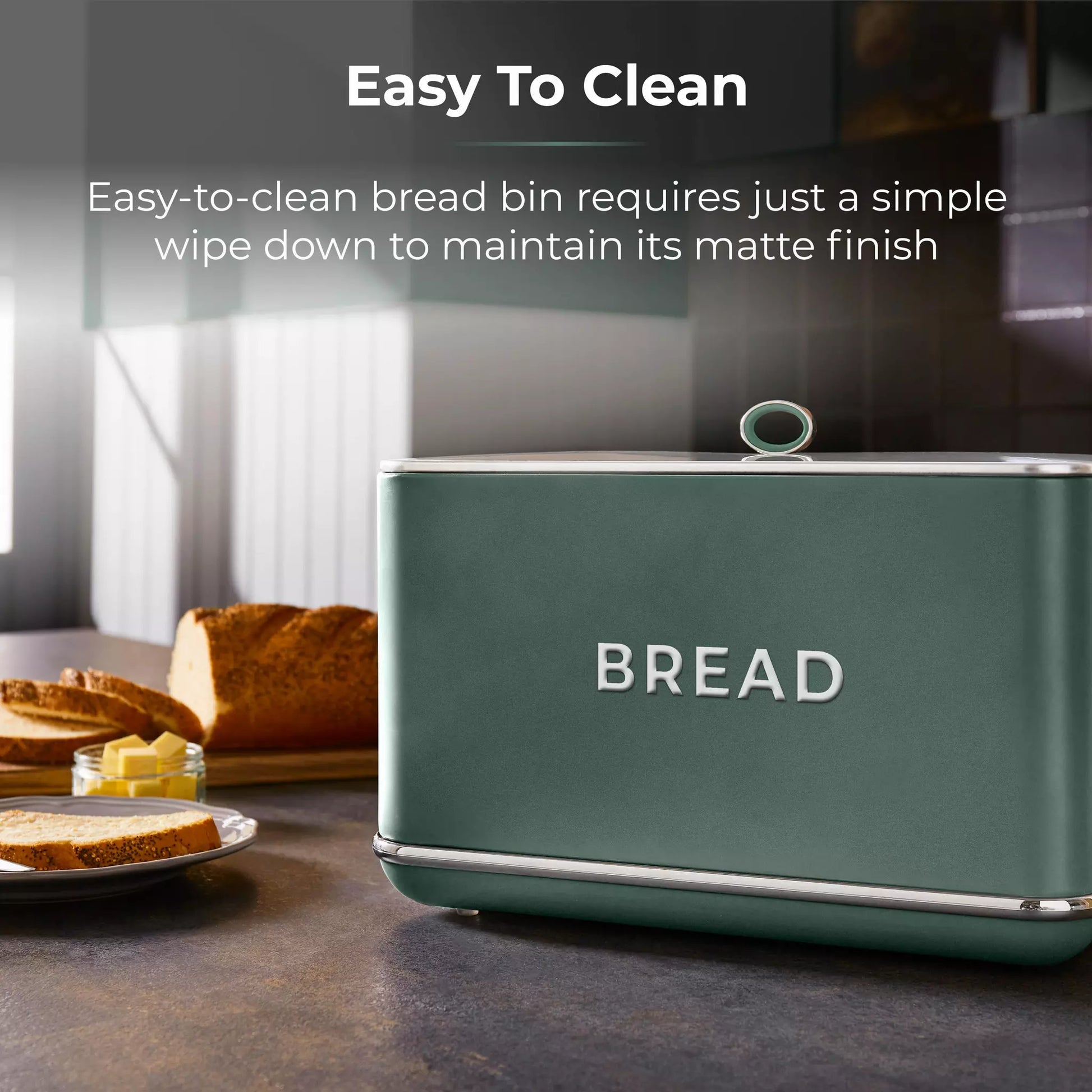 Tower Tower Renaissance Bread Bin & Canisters Kitchen Storage Set (Forest Green)