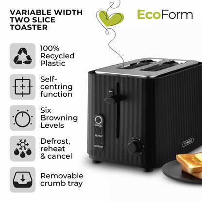 Tower ECOFORM 2 Slice Toaster T20102BLK (Black)