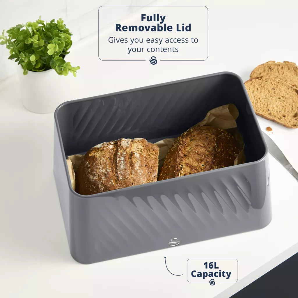 Swan Swan Windsor Bread Bin SWKA18539GRY (Grey)