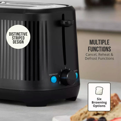 Swan Linea Electric Kettle & 2 Slice Toaster Kitchen Set (Black)