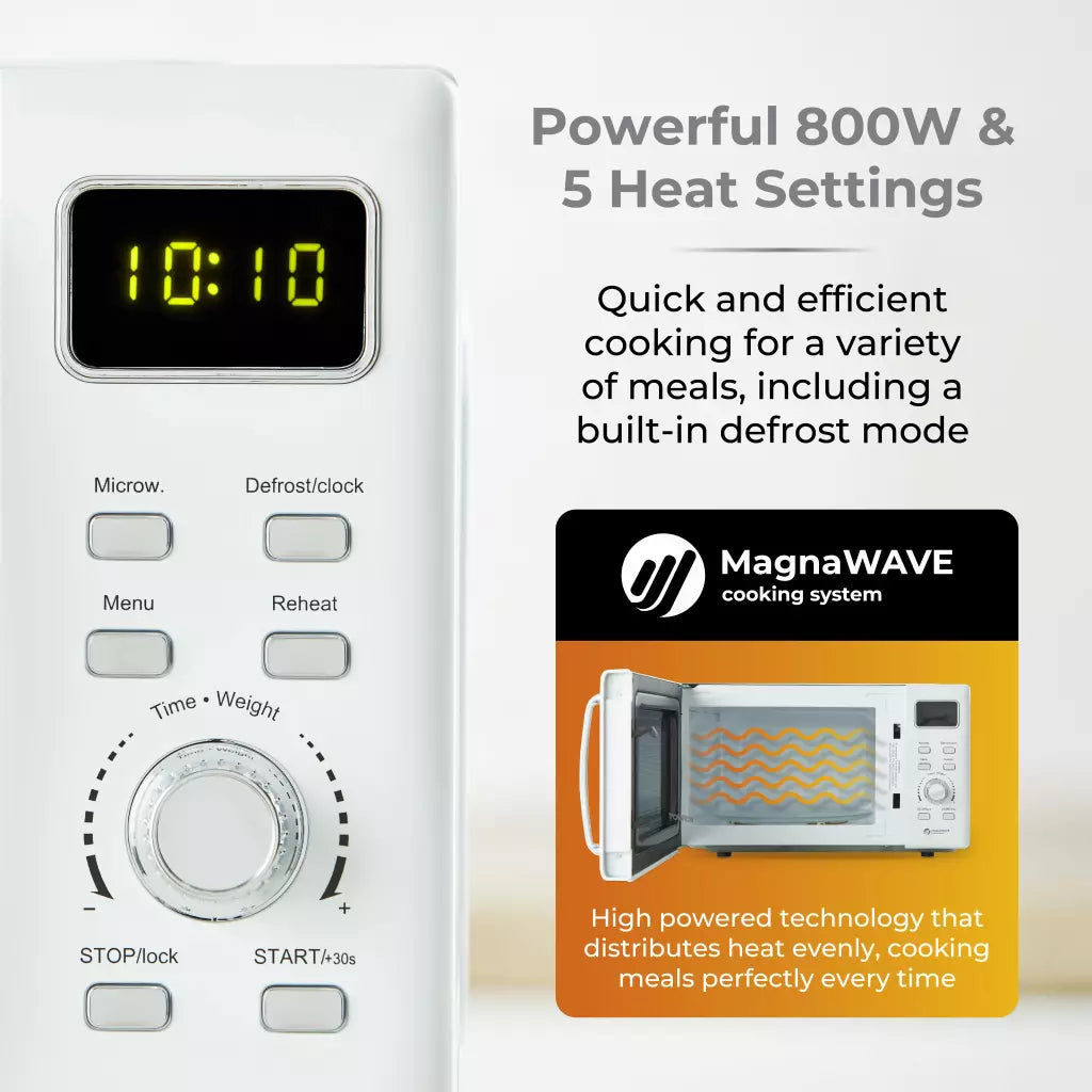 Tower Sonar Kettle, 2 Slice Toaster & Microwave Kitchen Set (White)