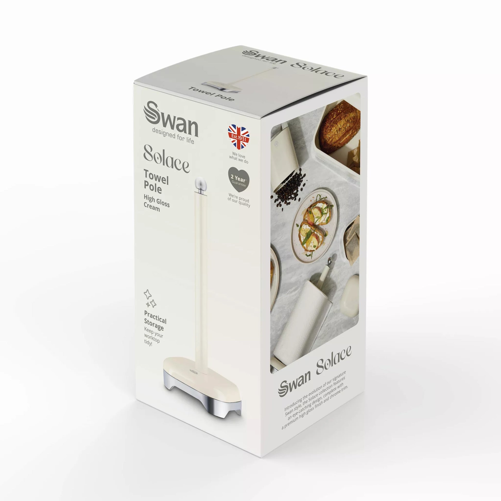 Swan Solace Kitchen Towel Pole SWKA18542CRM (Cream) Mug Tree & Towel Poles