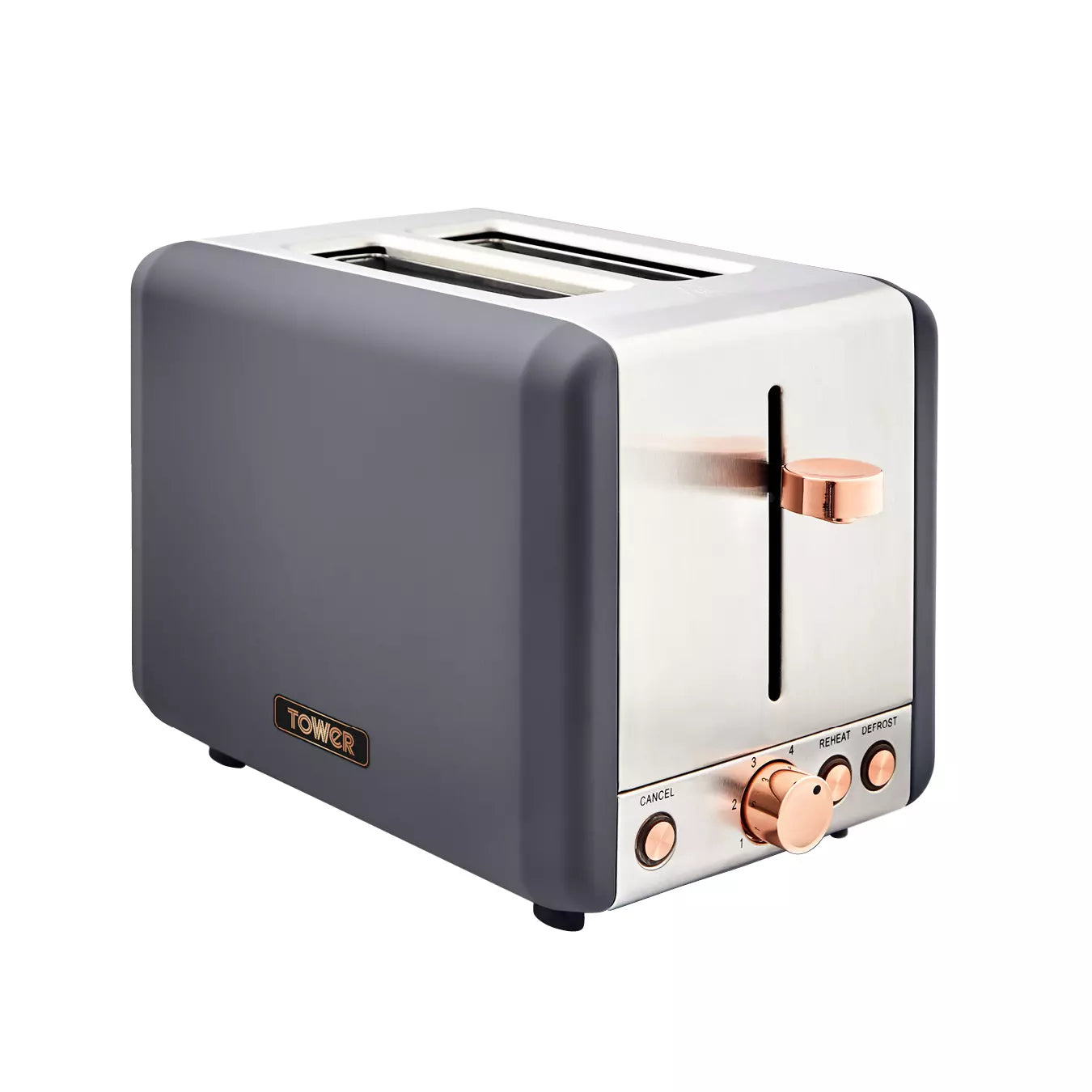 Tower Cavaletto Jug Kettle, 2 Slice Toaster & Microwave Kitchen Set (Grey)