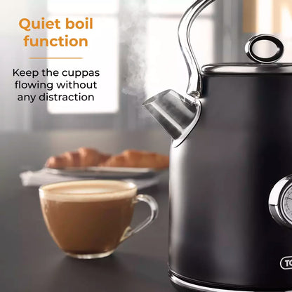 Tower Tower Renaissance Kettle & 4 Slice Toaster Kitchen Set (Black)