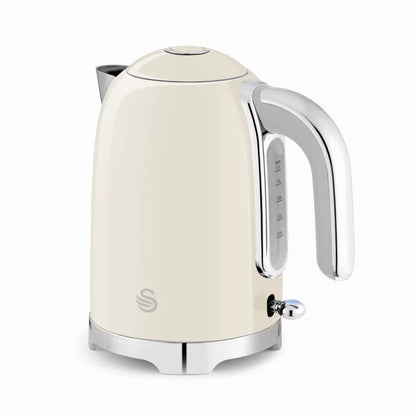 Swan Solace Jug Kettle, 2 Slice Toaster, Bread Bin & Canisters (Cream)