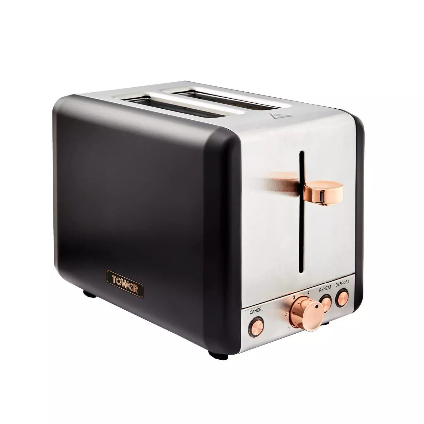Tower Cavaletto Jug Kettle, 2 Slice Toaster, Canisters & Microwave Kitchen Set (Black)