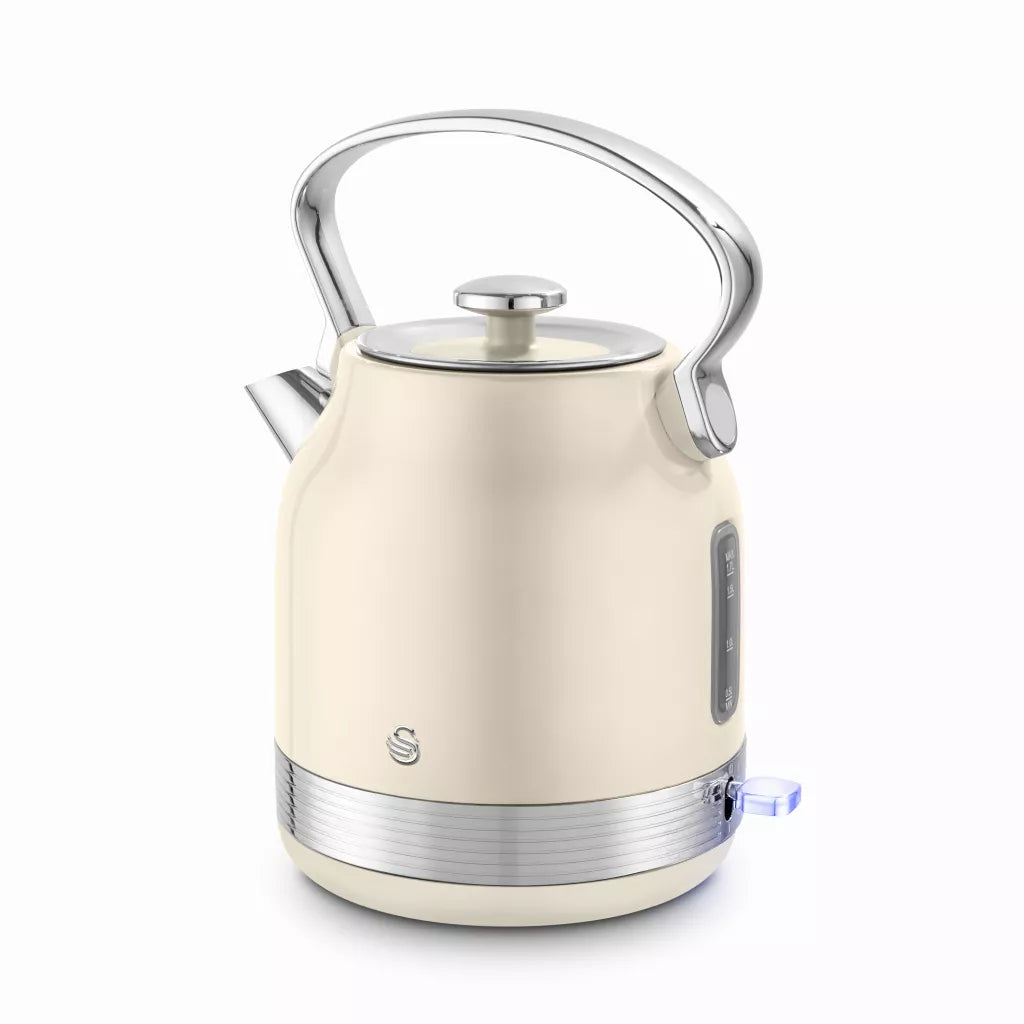 Swan Swan Retro Pyramid Kettle & 2 Slice Toaster Kitchen Set (Chantilly Cream)