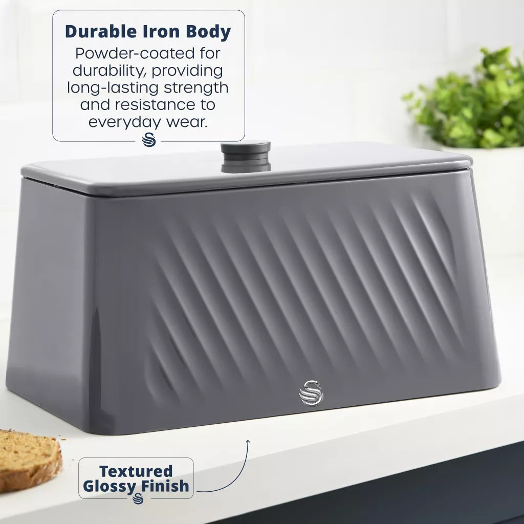 Swan Swan Windsor Bread Bin SWKA18539GRY (Grey)